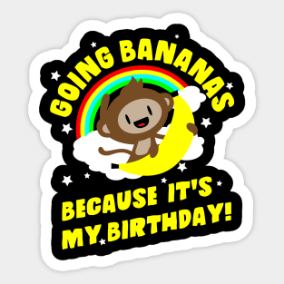 Going Bananas Happy Birthday Monkey Sticker